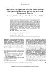 The Role of Intraoperative Radiation Therapy in the Management of Recurrent and Locally Advanced Gynecologic Cancers
